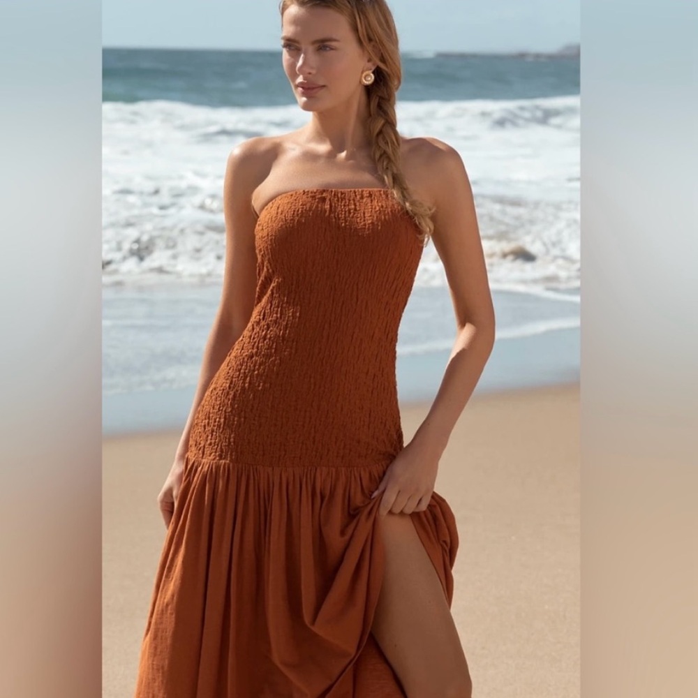NWT! Anthropologie Celandine Strapless Popcorn Midi Dress - Size XS 📌